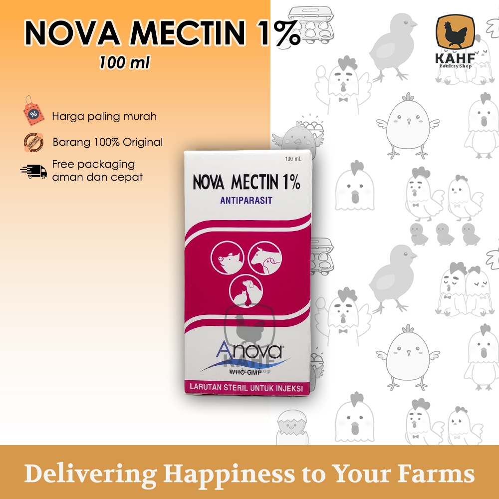 Nova Mectin 100 ml - Obat Cacing Kutu Tungau Caplak pada Hewan