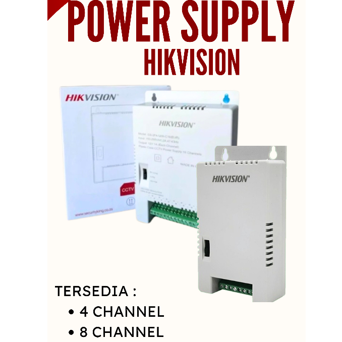 Power Supply CCTV Hikvision 4 Channel Adaptor Power Supply CCTV Hikvision 8 Channel Adaptor Power Su