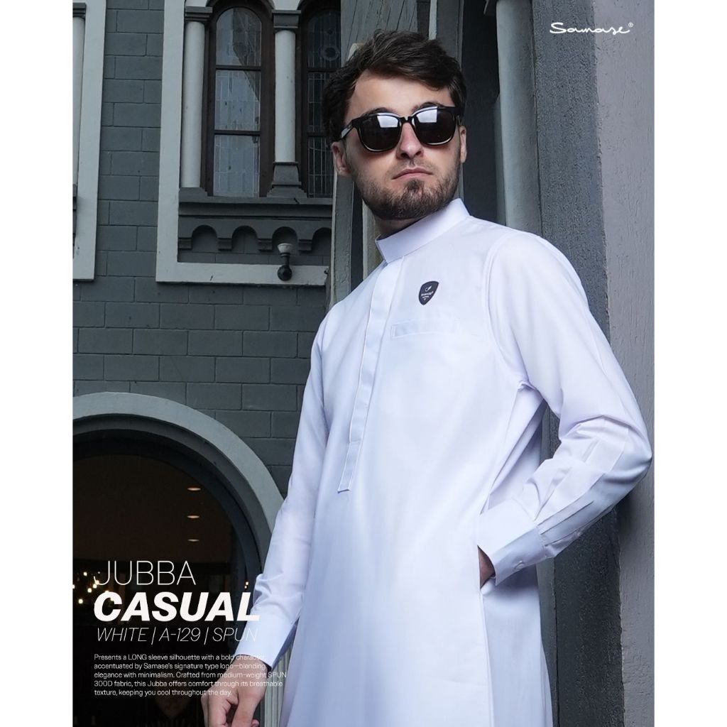 SAMASE Jubba Casual A129 Jubah Regular Pria Dewasa Lengan Panjang