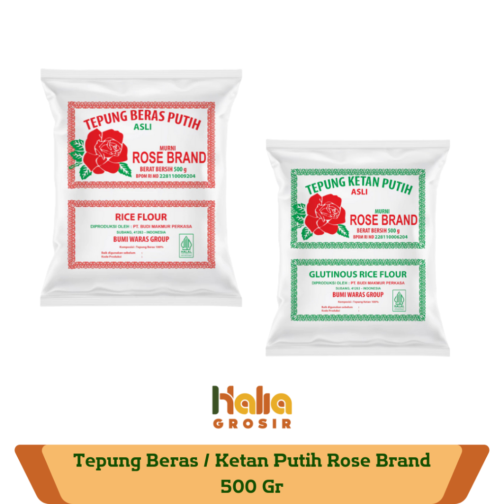 Tepung Beras & Tepung Ketan Rose Brand / Rosebrand 500gr Asli Kemasan Ekonomis