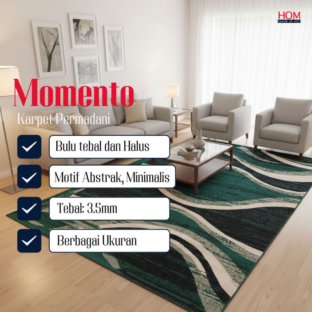 TERBARU KARPET LANTAI MINIMALIS MOTIF MOMENTO 160 X 210