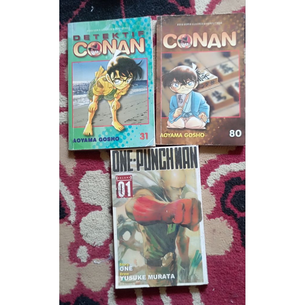 KOMIK DETEKTIF CONAN DAN ONE PUNCH MAN - KOMIK BEKAS ORIGINAL