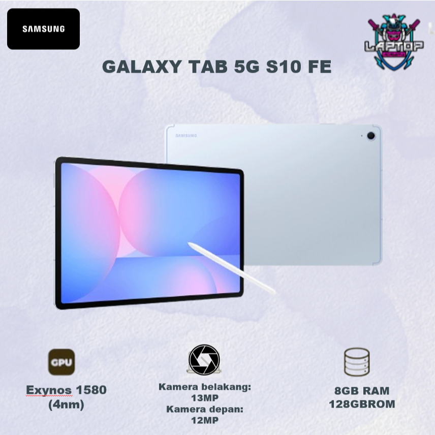 TAB SAMSUNG GALAXY TAB 5G S10 FE 8GB 128GB GARANSI RESMI