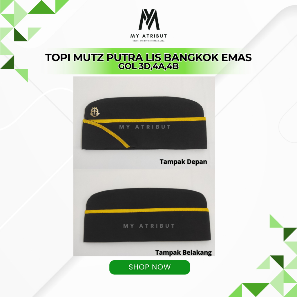 Topi Mutz Putra Lis Bangkok Emas Gol 3D,4A,4B Kejaksaan | Topi Mutz Kejaksaan