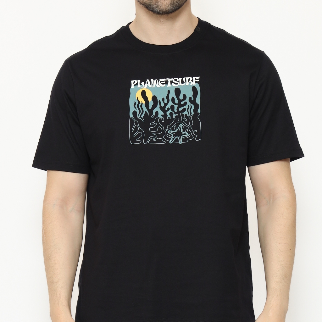 Planet Surf Clothing Kaos Lengan Pendek Paradise Men Tee Black Planet Surf
