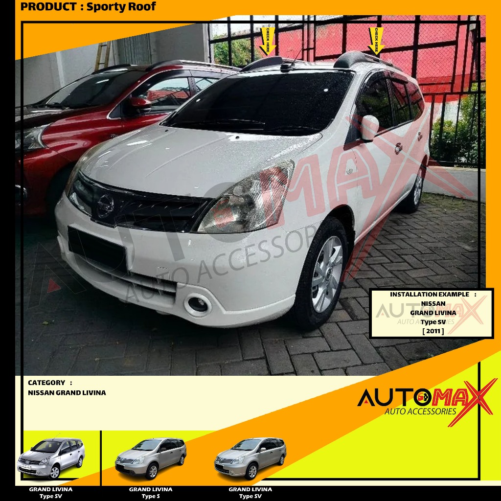 SPORTY ROOF / ROOF RAIL SPORTY DAITONY GRAND LIVINA 2007 UP