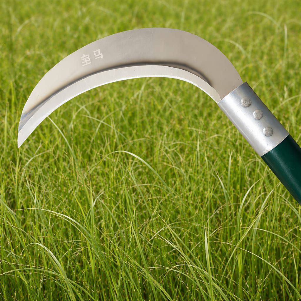 Pemotong rumput arit padi bulan sabit kecil alat pertanian rumah tangga gagang hijau