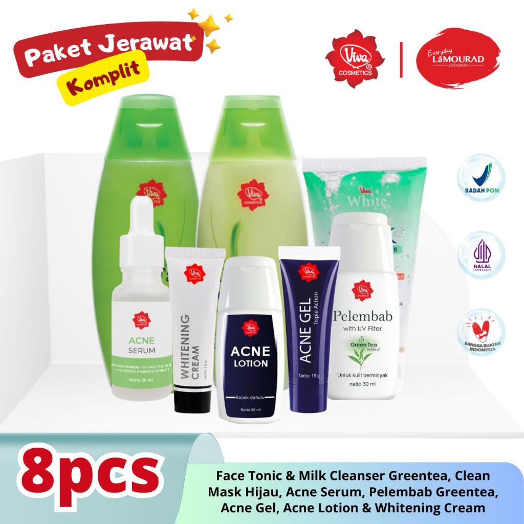 PAKET SKINCARE Viva Paket Anti Jerawat - Set Rangkaian Perawatan Viva Cosmetics Pagi dan Malam