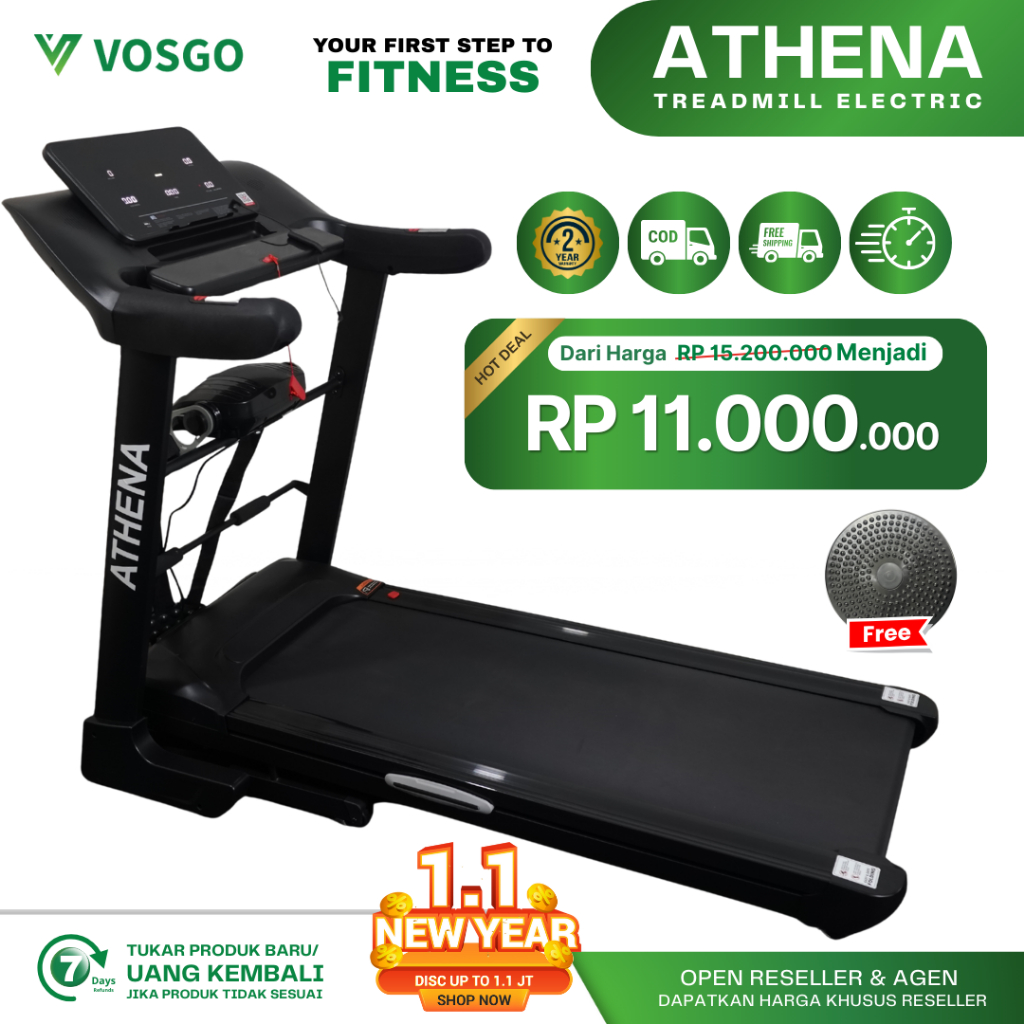 Alat Fitness Treadmill Elektrik Vosgo Athena