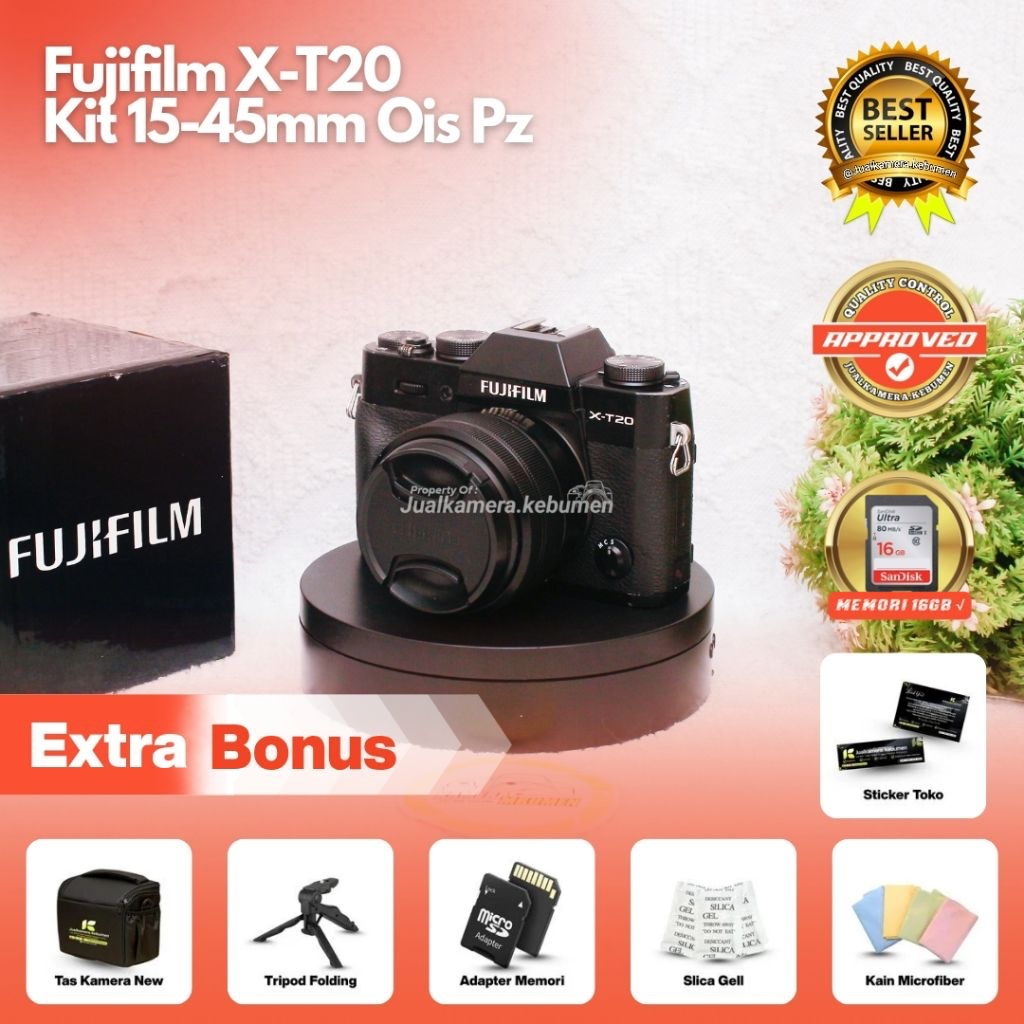 Mirrorless Fujifilm Xt20 Fujifilm X-T20 Lensa Kit Xc 15-45mm OIS Pz