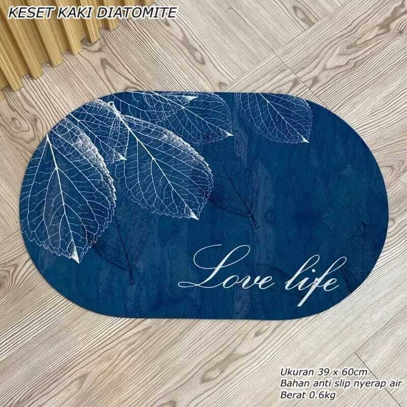 Keset Lantai Diatomic Motif Oval / Anti Slip / Kamar Mandi / Tidak Licin