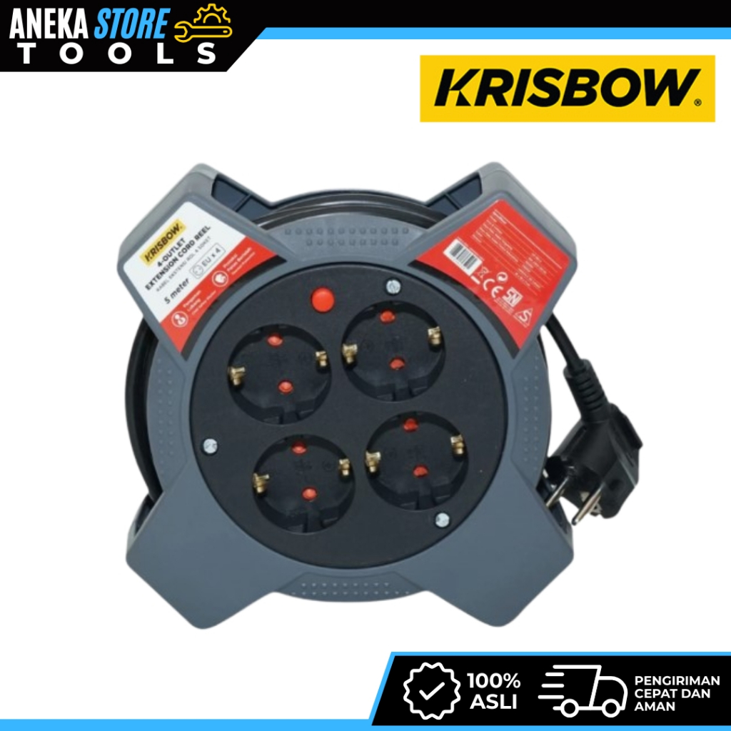 Krisbow Kabel Roll 5m / CABLE REEL 1.0MMX5M