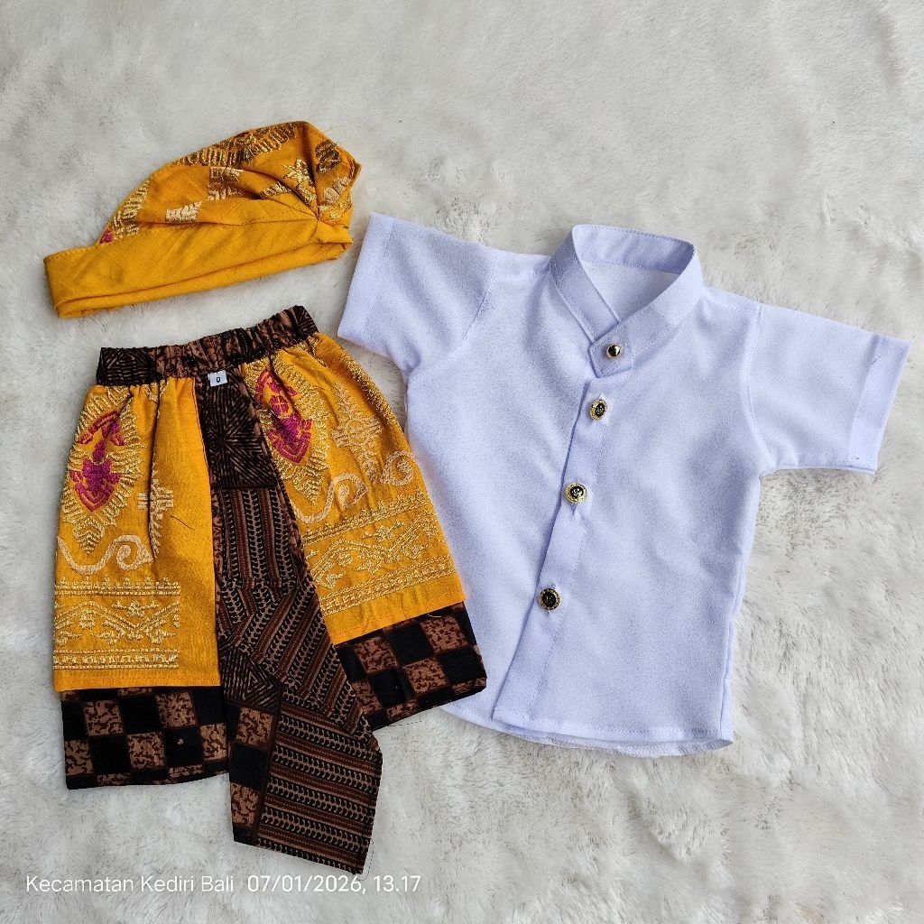 setelan busana adat bali/set 3 bulanan bayi laki-laki