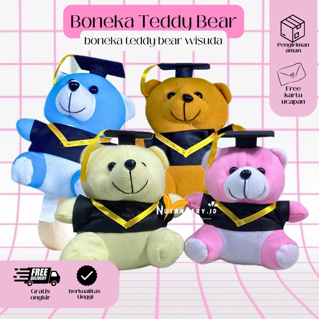 Boneka Teddy Bear – Boneka Wisuda / Boneka Teddy Bear 15 cm