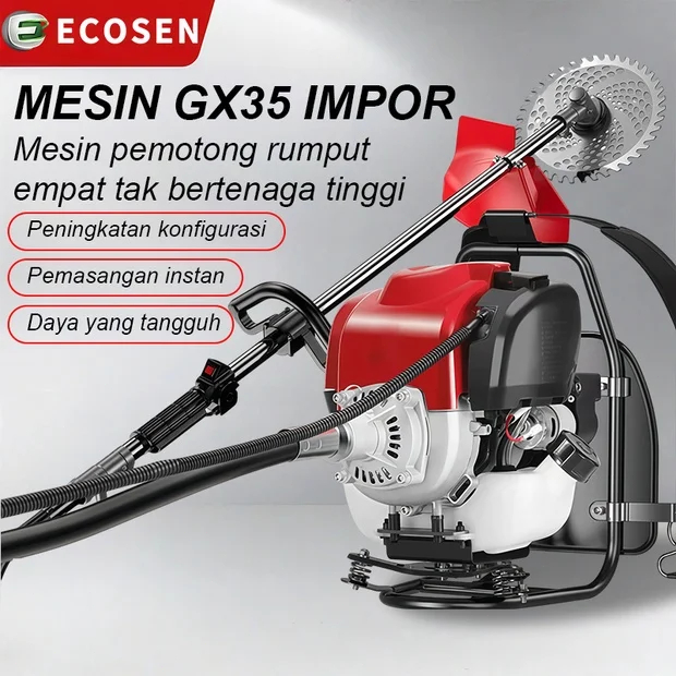 ECOSEN Mesin Potong Rumput gendong 4 Tak Arit Rumput Mesin Rumput Alat Pencabut Rumput Alat Potong R
