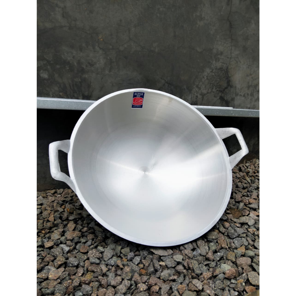 Wajan Aluminium Super No 22 Tebal Cekung - Wajan Penggorengan Jumbo - Wajan Cor