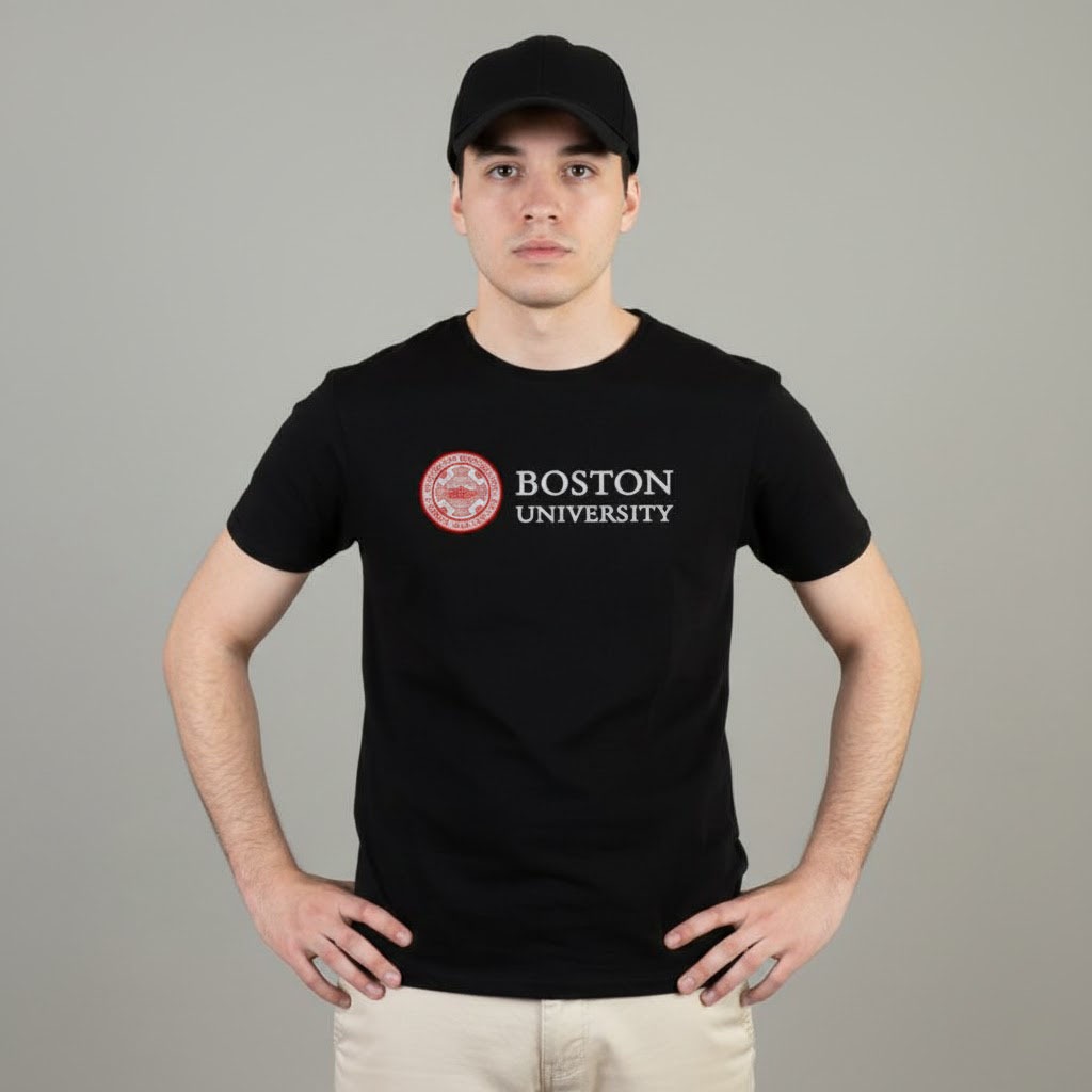 Kaos Baju BOSTON University Cotton Combad t-shirt Lengan Pendek Premium Clothing