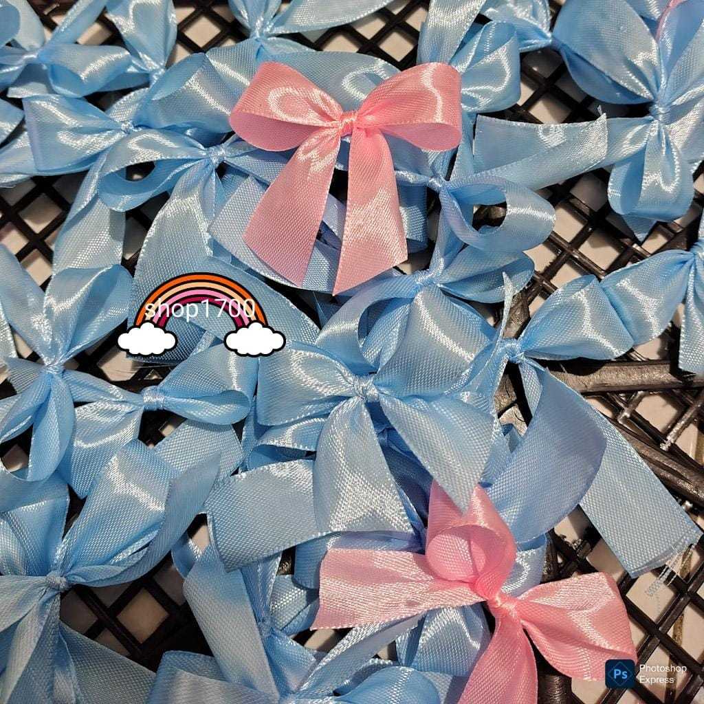 Pita Satin Siap Pakai Pita Kado Mini Kecil Pita Hias ISI 50pcs Pita Jadi Hiasan Gift Box Parcel Hamp