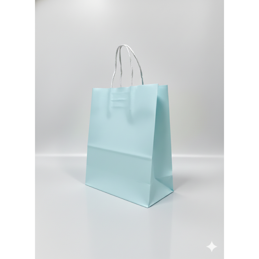 Capricorn Design Paper Bag Polos Warna Pastel Soft Aesthetic Medium Warna Biru Muda Isi 3 Pcs PBPM00