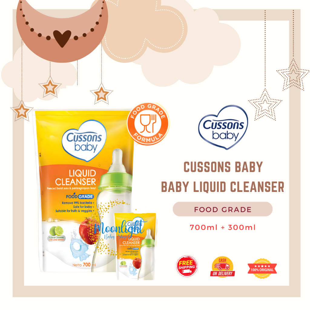 Cussons Baby Liquid Cleanser 700ml + 300ml - Sabun Cuci Botol