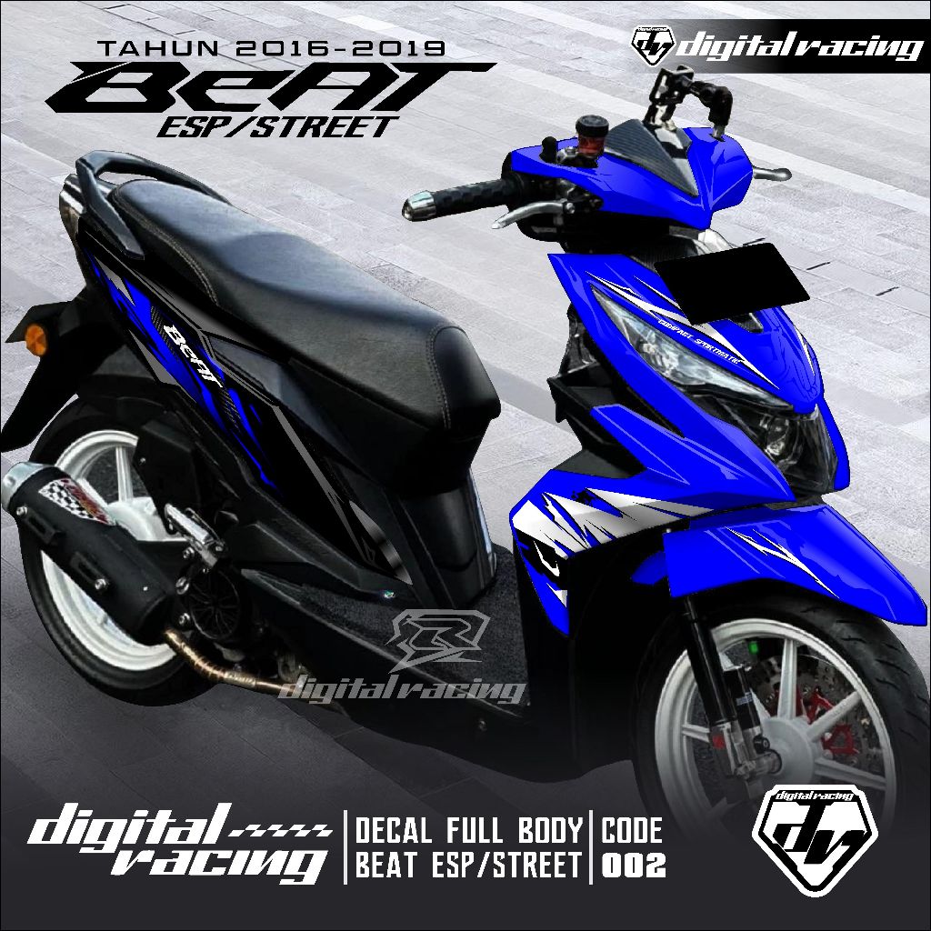 Stiker Decal Honda Beat Esp/Street Full Body C002 - Sticker Beat Full Body Tahun2016 2017 2018 2019 
