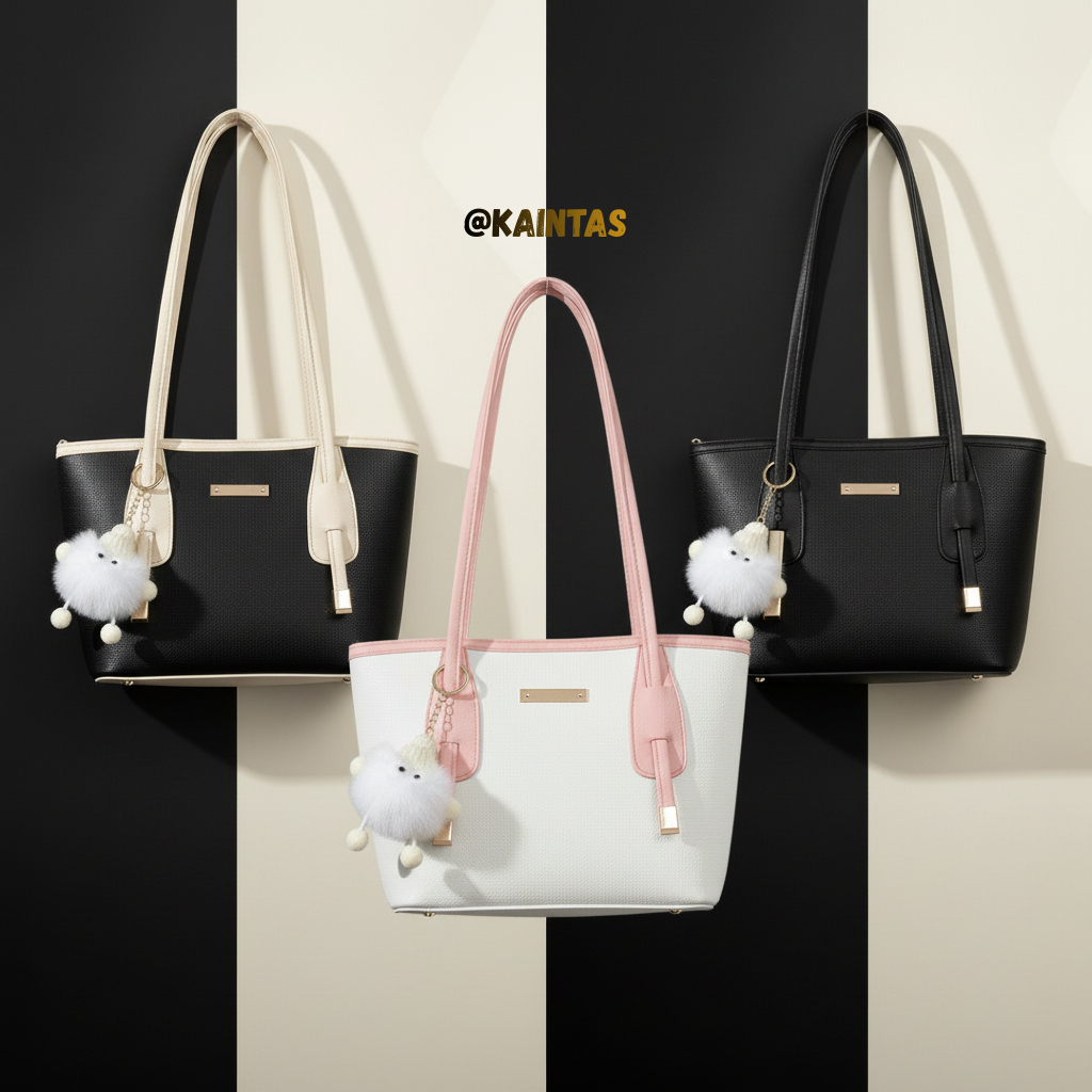 Tote Bag MONIKA Mini Wanita Elegan Premium -  Tas Kerja Dan Kuliah Simple Kekinian