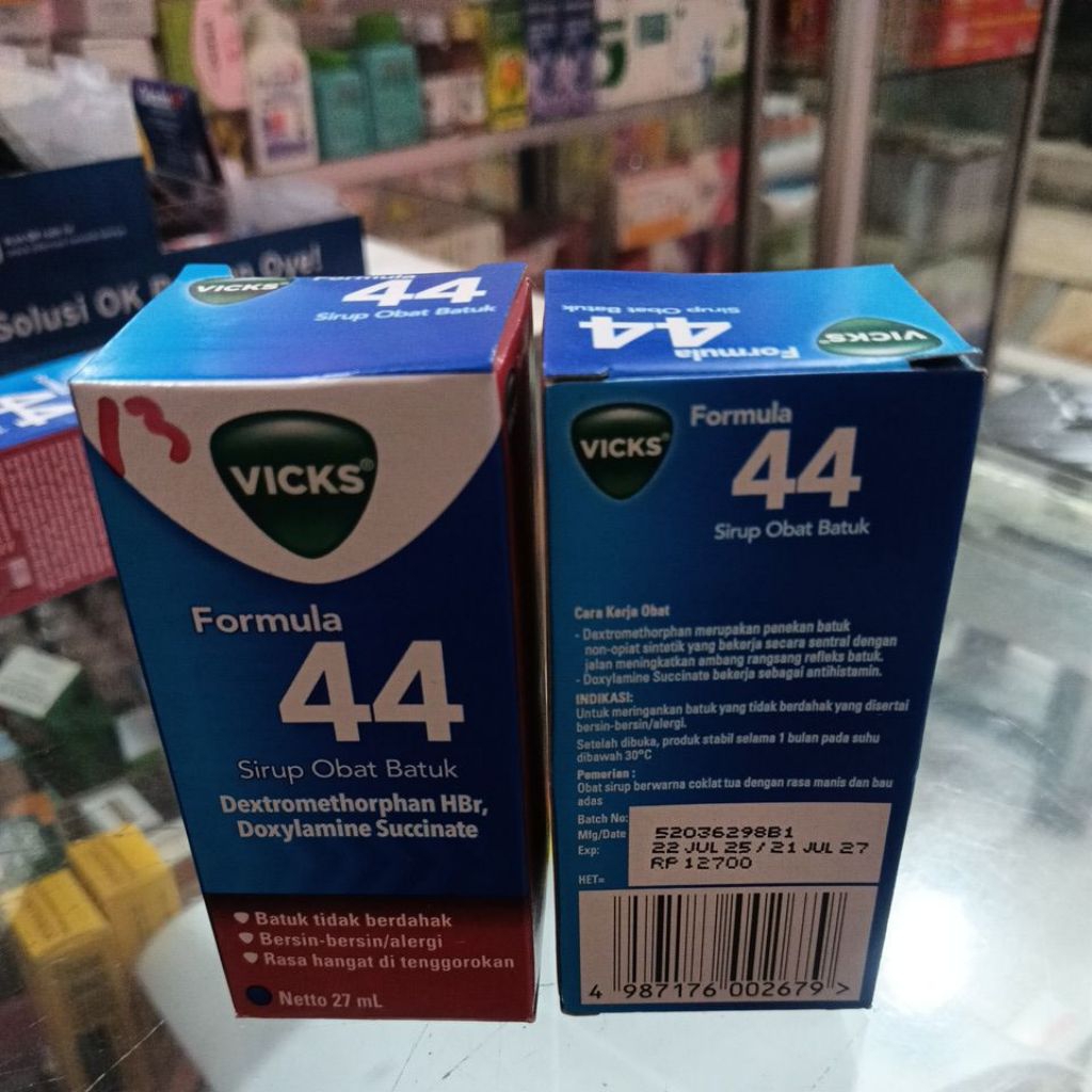 Sirup Obat Batuk Dewasa Vicks Formula 44 27ml - Meredakan Batuk Kering & Bersin