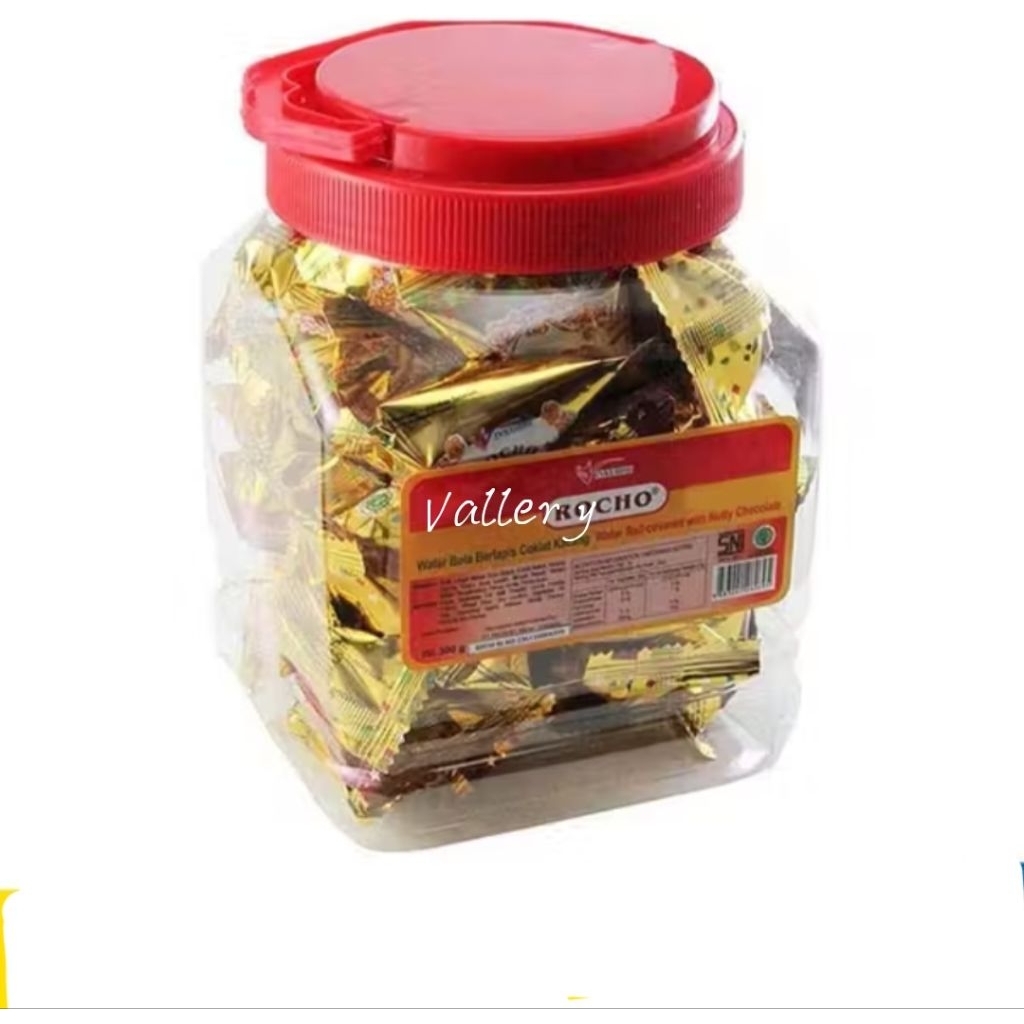 Rocho Wafer Bola Cokelat Kacang Toples 300 gram