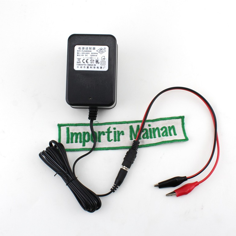 Promo Charger Mobil Aki Aki 6V 1A Flh480608 Dan Kabel Cas Penjepit Buaya Alligator Clip Kabel