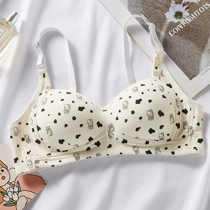 [Gaya Jepang yang Imut] Bra Wanita Motif Kucing Lucu - Desain Tipis dengan Kualitas Terbaik