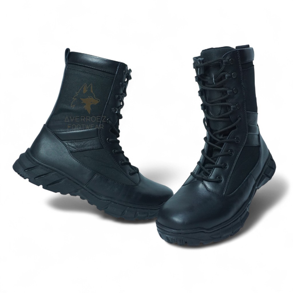 AVERROEZ FOOTWEAR - SEPATU PDL JATAH POLRI KULIT SAPI ASLI