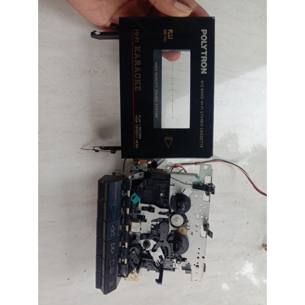 mekanik dan tutup tape deck polytron bb 435