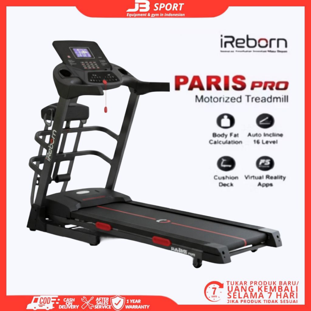 Treadmill Elektrik Alat Fitness IReborn Paris (JABODETABEK BANDUNG)