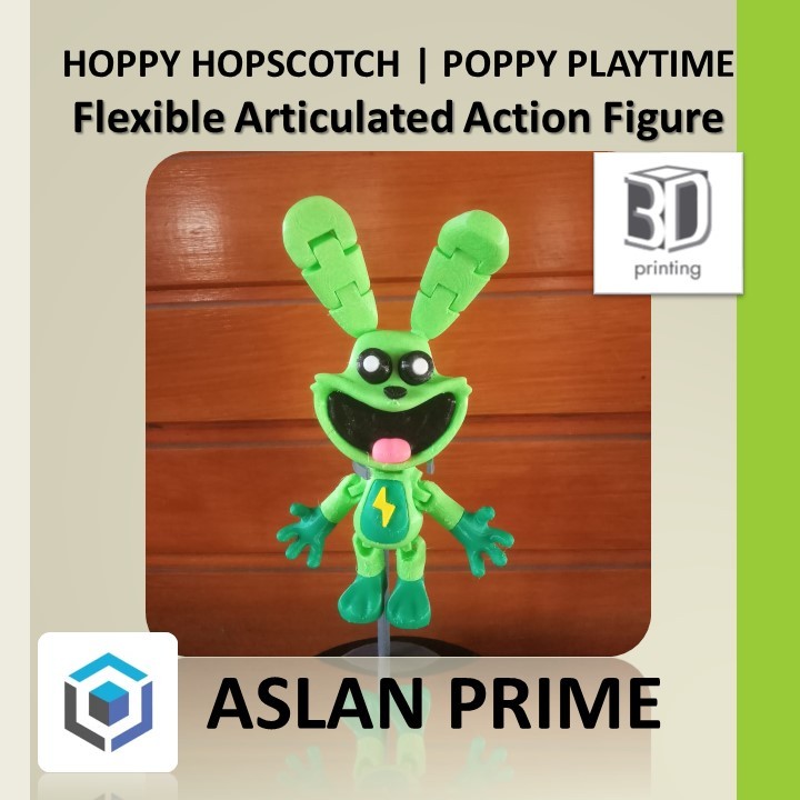 HOPPY HOPSCOTCH POPPY PLAYTIME CHAPTER 3 DEEP SLEEP FLEXI ACTION FIGURE 3D Print Lime Green Rabbit R