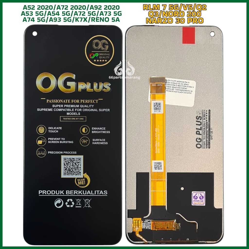 Lcd Touchscreen Oppo A53 5G / A72 / A73 5G / A7X / Realme V5 5G / Q2 / Q3 / Nord 20 / Narzo 20 Pro F