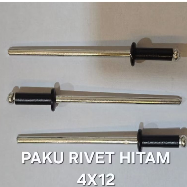 PAKU RIVET HITAM 4×12MM BAUT RIVET HITAM 1BIJI