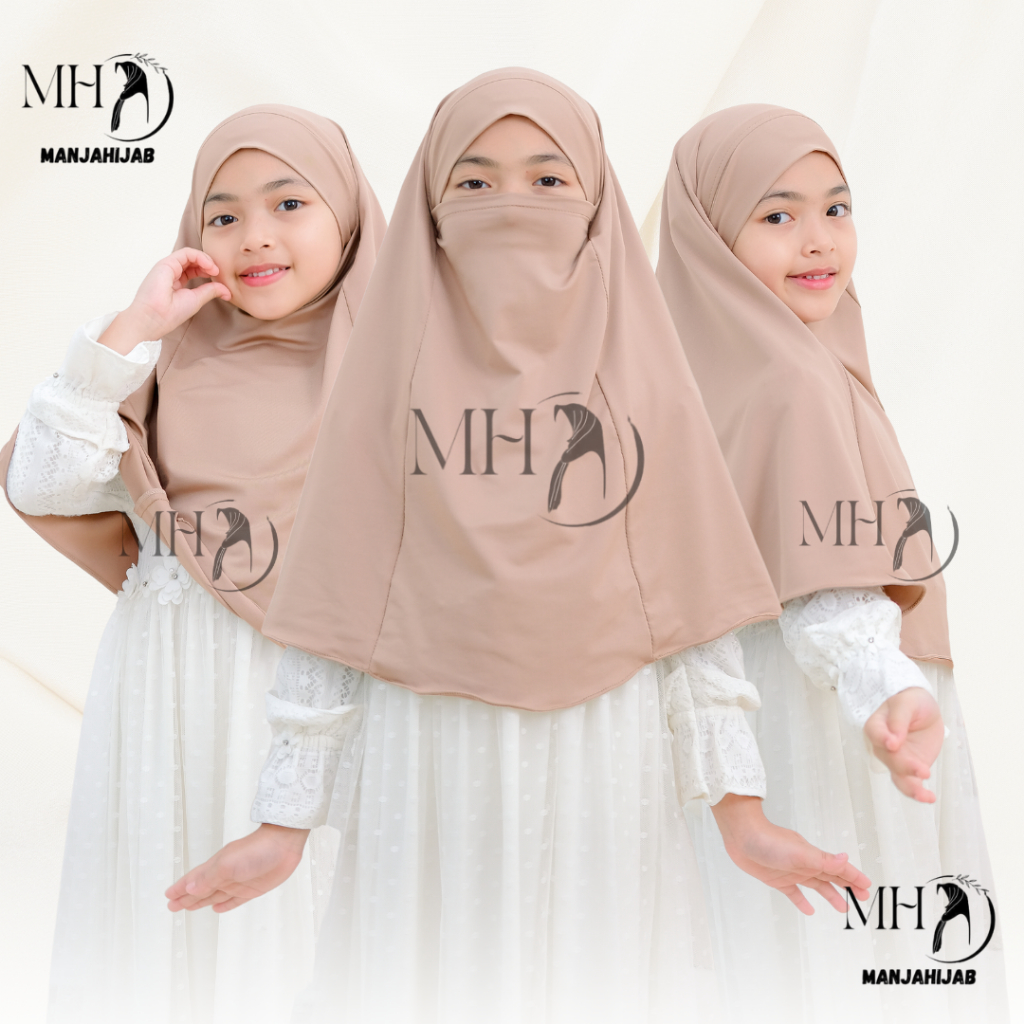 Hijab French Khimar Niqob Anak Remaja Jersey Premium I Hijab Cadar Anak I French Khimar Anak