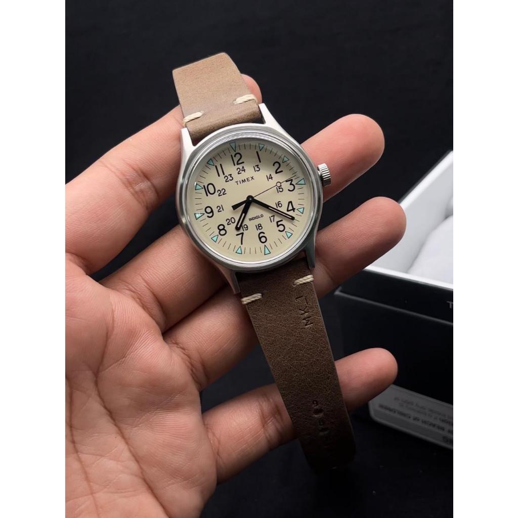 Timex MK1 TW2R96800 Quartz Beige Dial Brown Leather