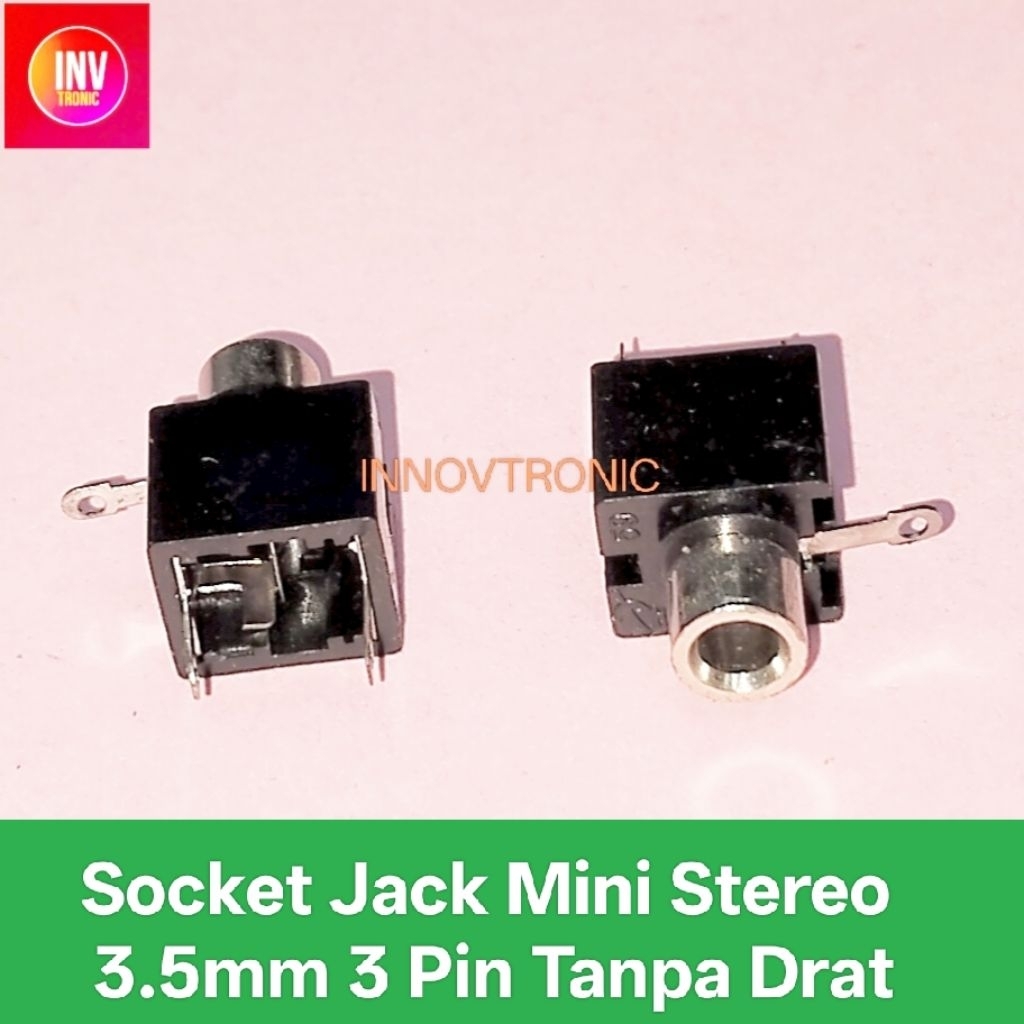 Socket Jack Mini Stereo Vertikal Tanpa Drat 3.5mm 3 Pin Tancap PCB Vertical No Thread