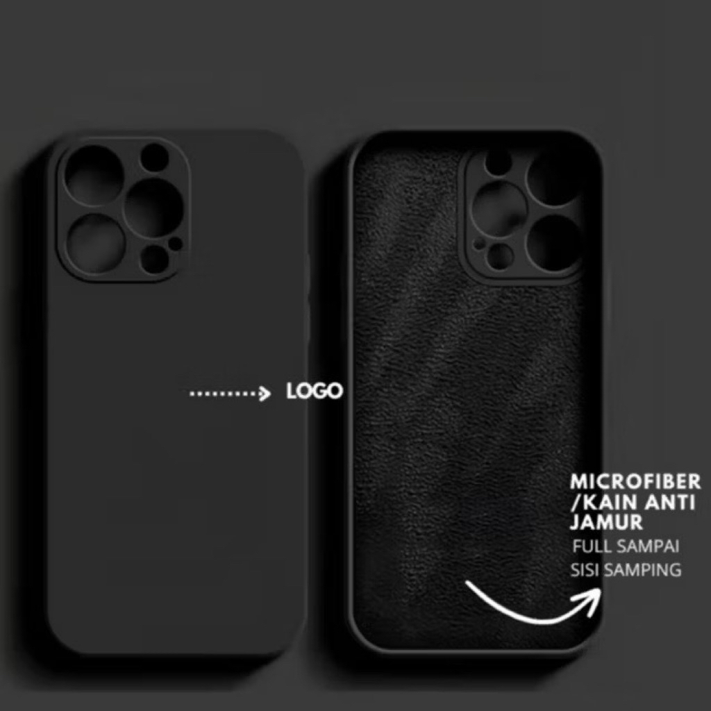 CASING/CASE PREMIUM SILICONE ANTI NODA BLACK LAPISAN KAIN MICROFIBER ANTI JAMUR  IPHONE  XR, 11, 12P