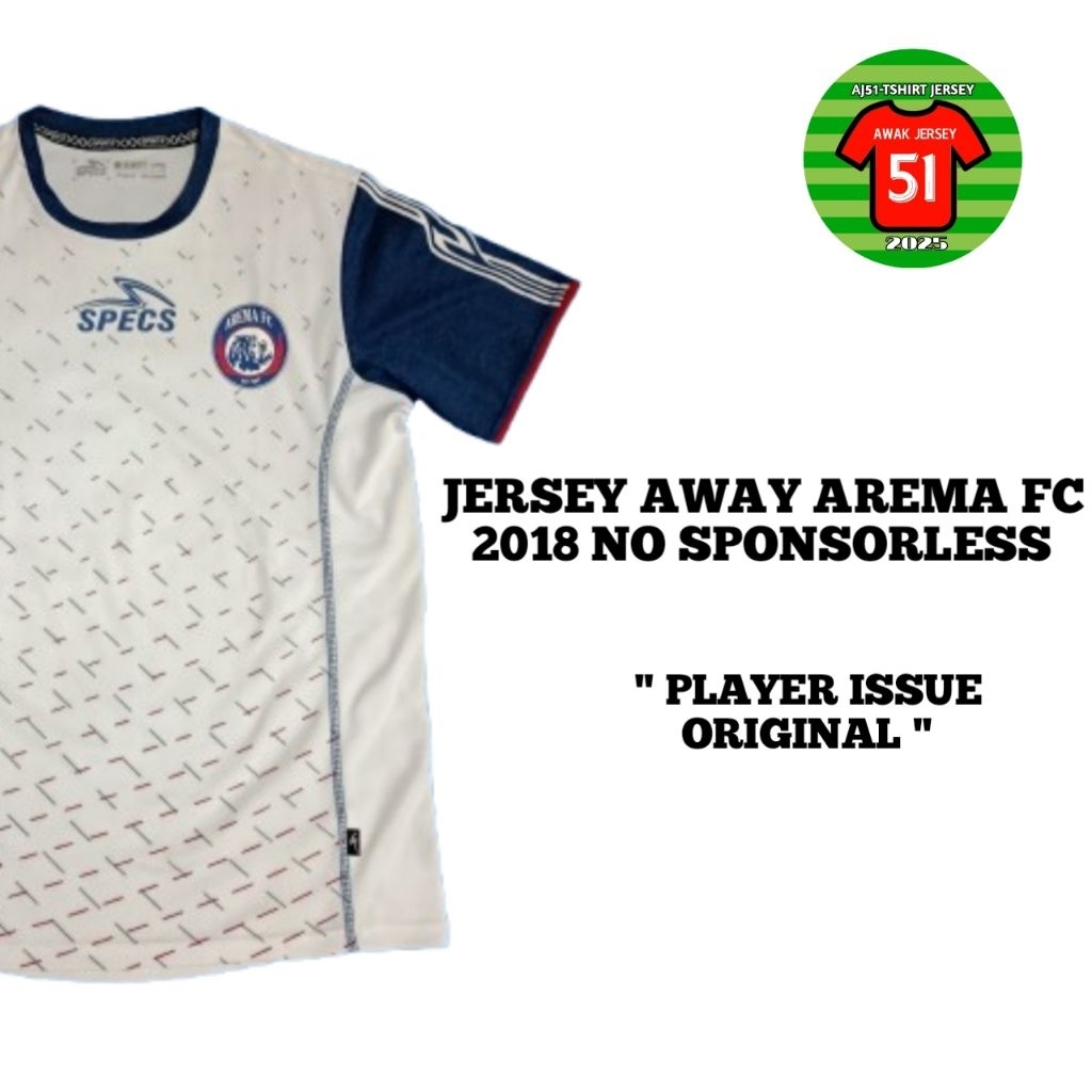 JERSEY SPECS AWAY AREMA FC 2018 PLAYER ISSUE ORIGINAL NO SPONSORLESS