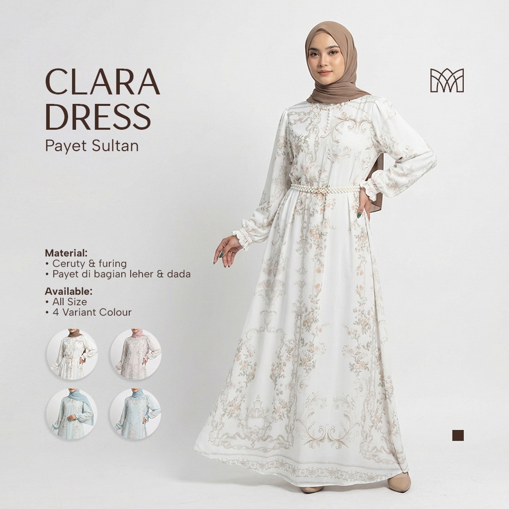 Mayang Collection - Clara Dress Payet Sultan Mewah Ceruty Premium Gamis Pesta Wanita Kondangan Elega