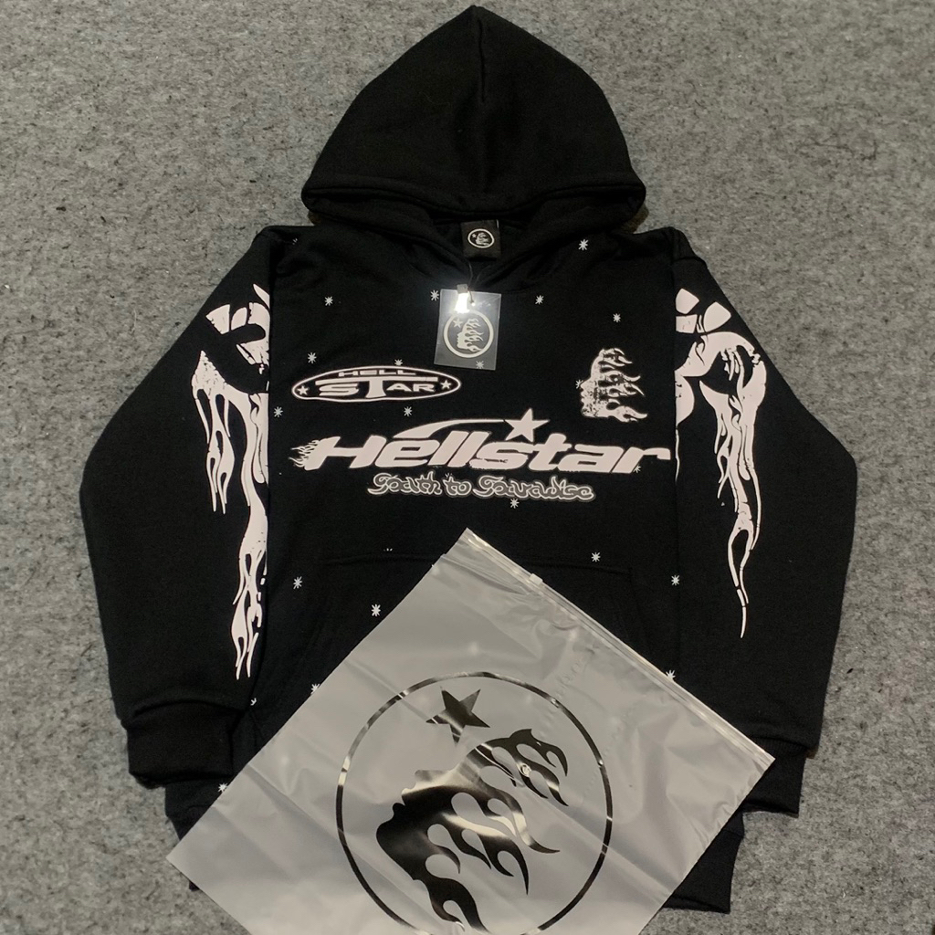 HELLSTAR ( NFC TAP ) FLARE BLACK FLAME BROEK HOODIE