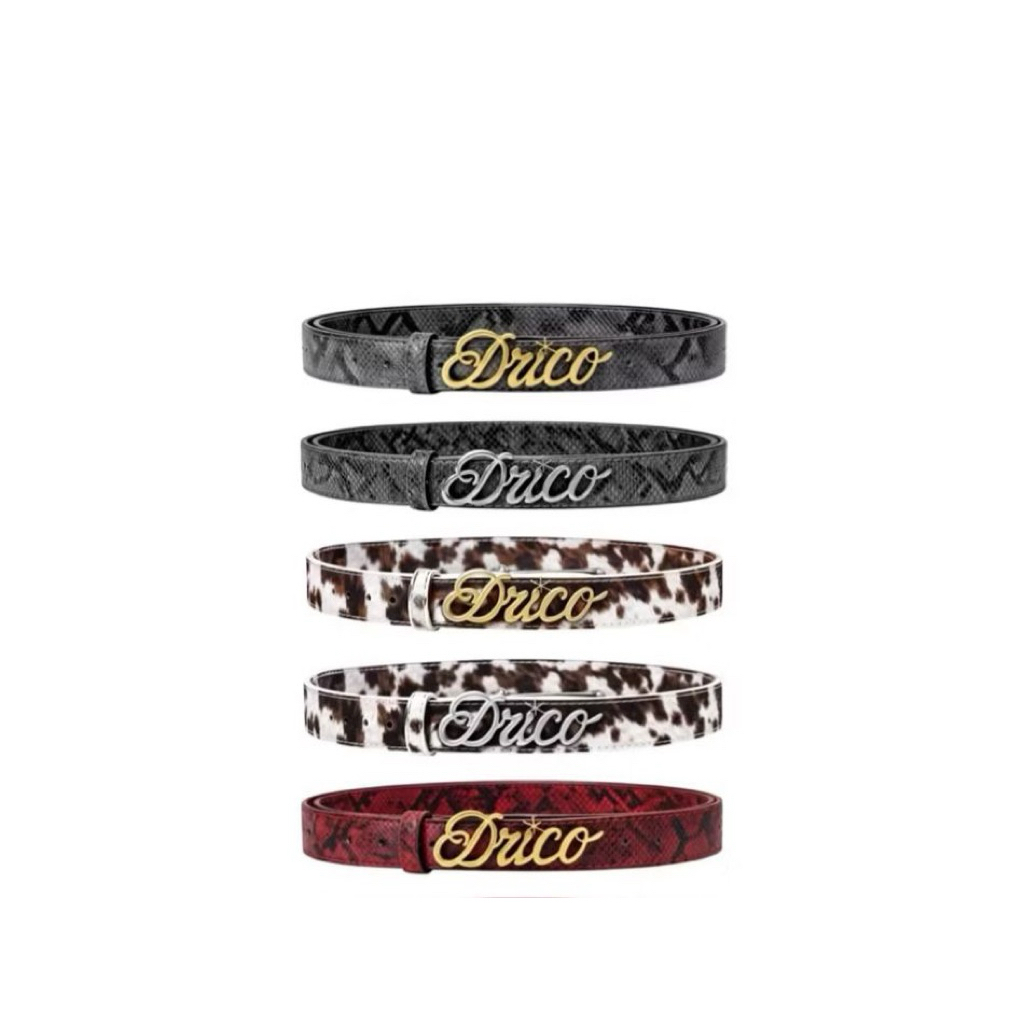 DRICO SIGNATURE BELT DARK GREY SILVER