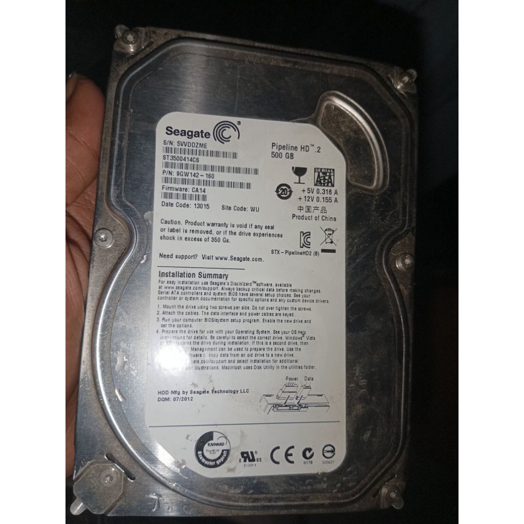 Hardisk Seagate 500 gb Pipeline HD.2