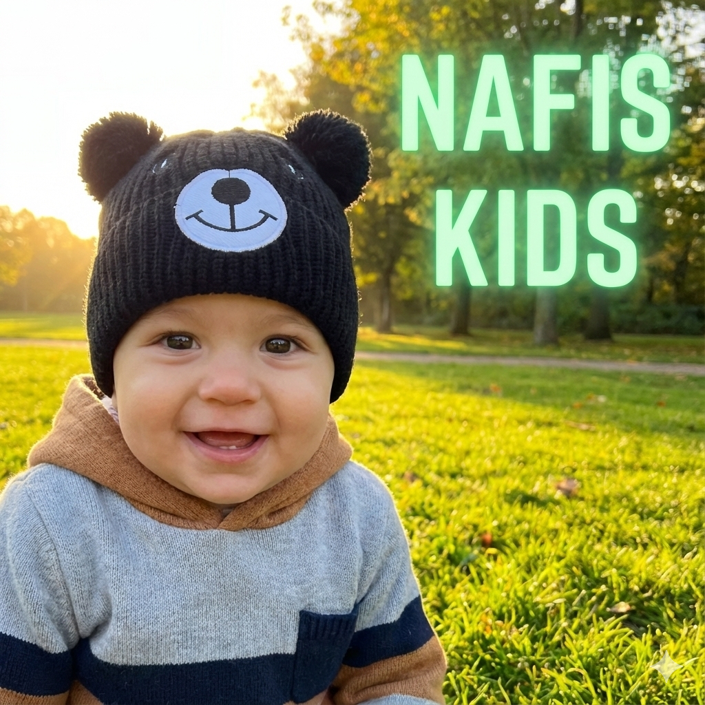 NAFIS KIDS - KUPLUK BAYI KARAKTER BERUANG POMPOM - KUPLUK BAYI KARAKTER BEAR - KUPLUK RAJUT BAYI NYA