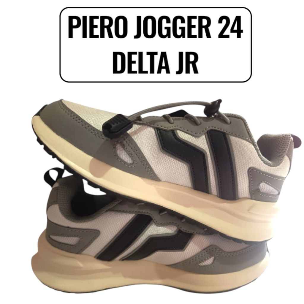 Sepatu Piero Original Jogger 24 Delta JR Anak Abu Putih