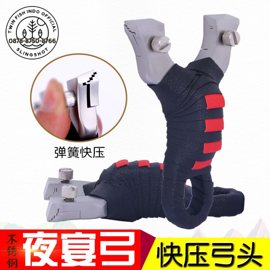 frame ketapel model jepit bahan stainless steel bonus karet