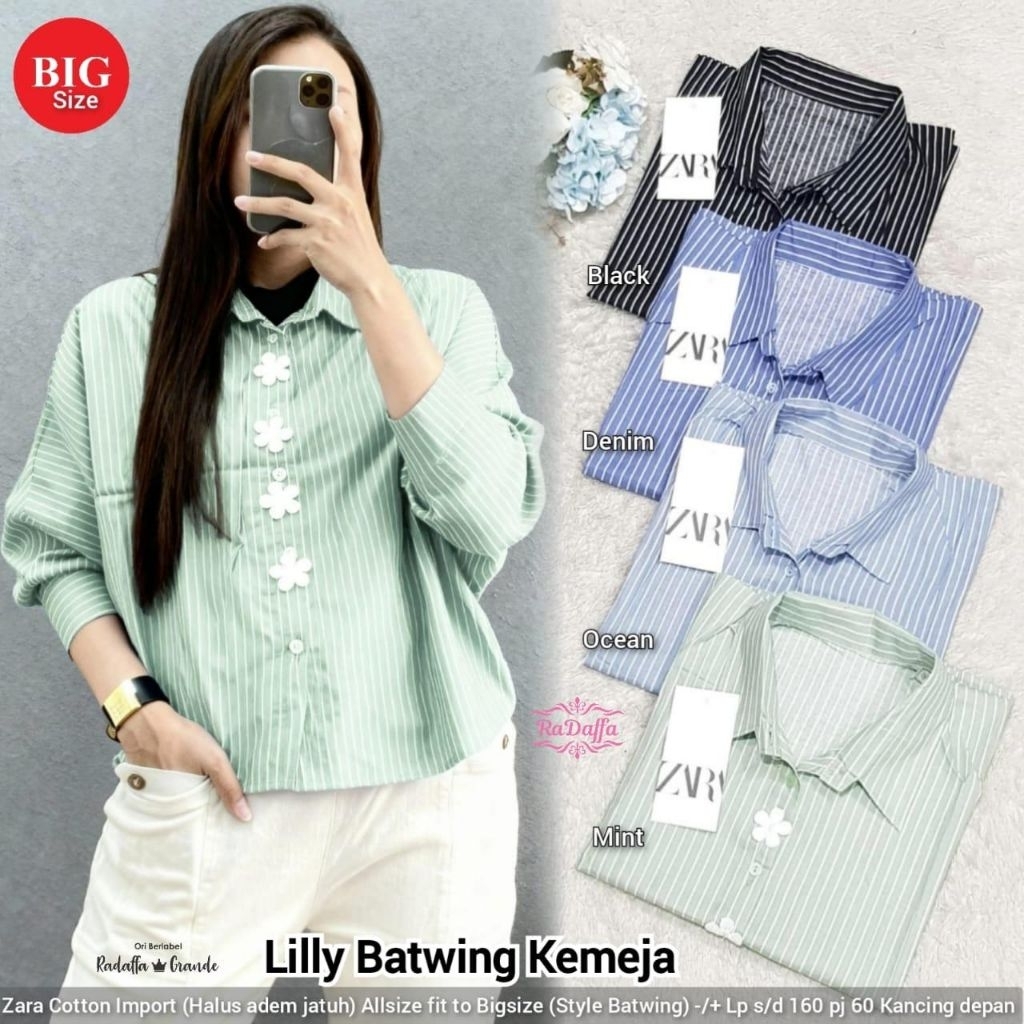 Kemeja Wanita Stripe Batwing Zara Big Size – Kemeja Stripe All Size