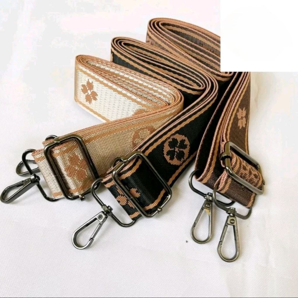 Tali tas pisban motif acc hitam lebar 4 cm/tali tas wanita polister murah dan simpel